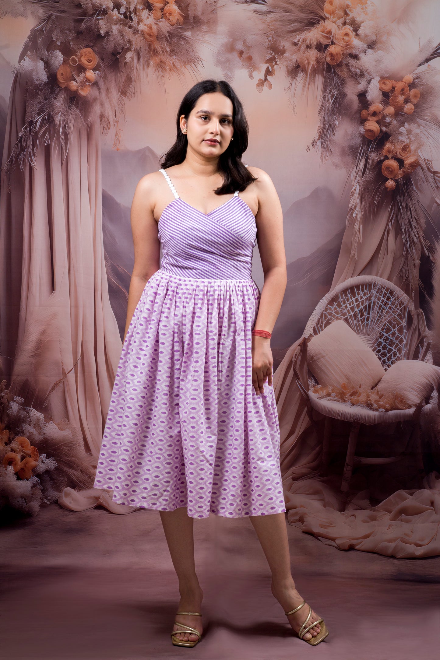 Violet Daydream Midi Dress in Lavender