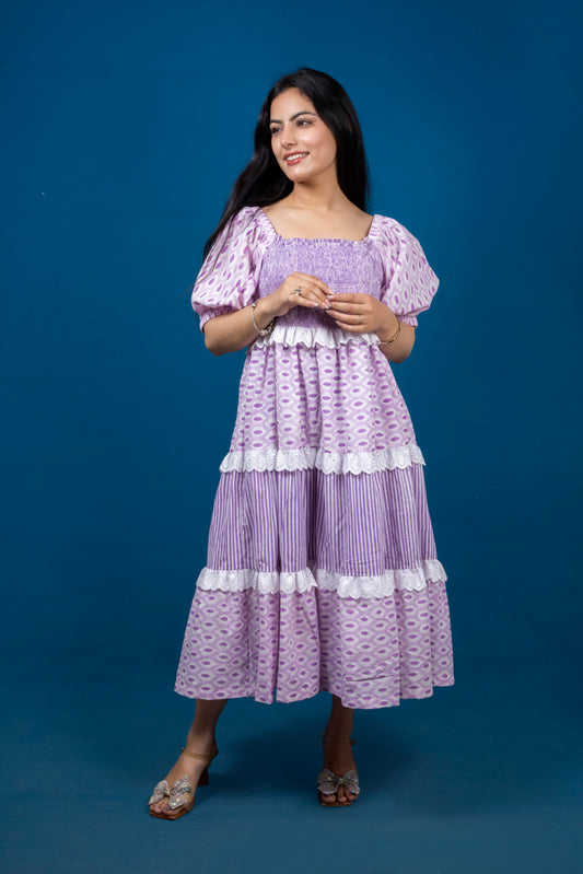 Violet DaydreamTier Dress in Lavender