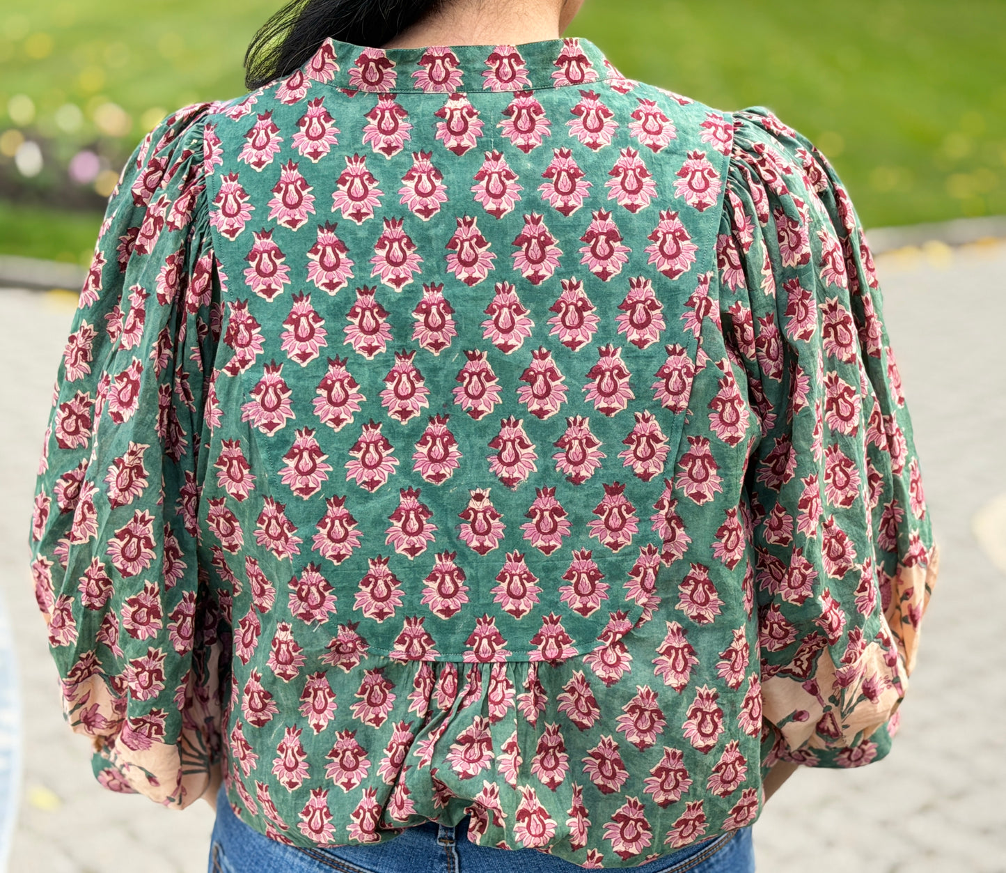 Meera Bloom Top In Rich Teal Green
