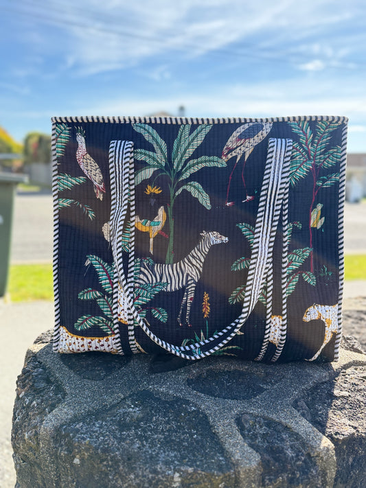 Midnight Safari Cotton Tote Bag