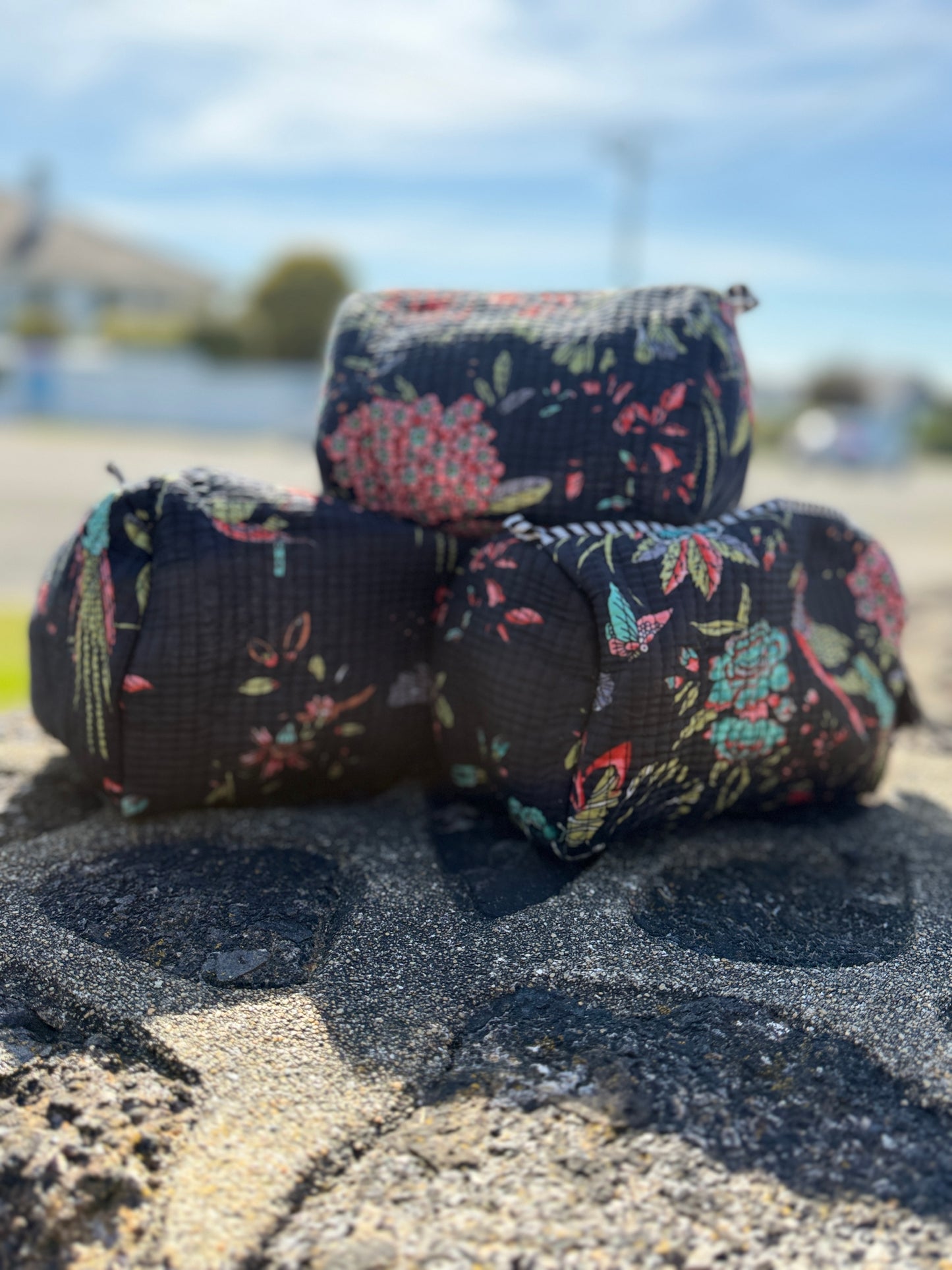 Midnight Garden Pouches 3 pieces set