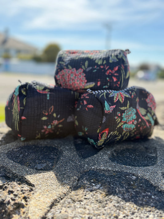 Midnight Garden Pouches 3 pieces set