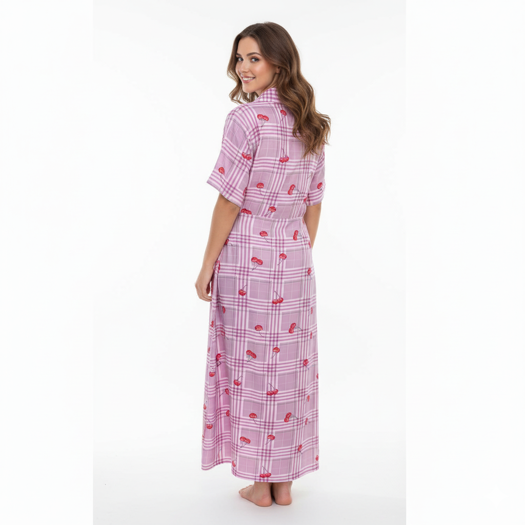 Blush Bloom checkered Maxi dress