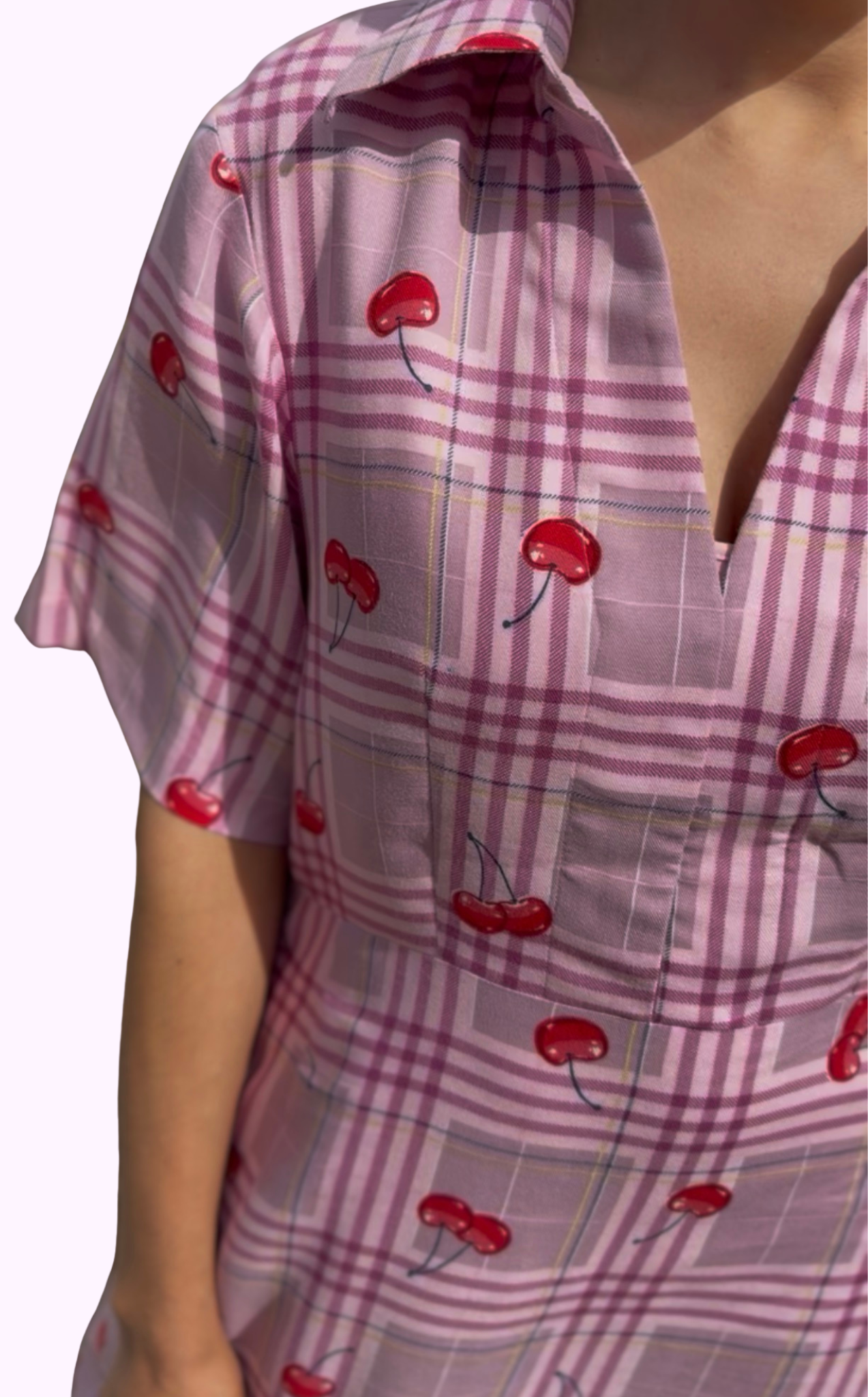 Blush Bloom checkered Maxi dress